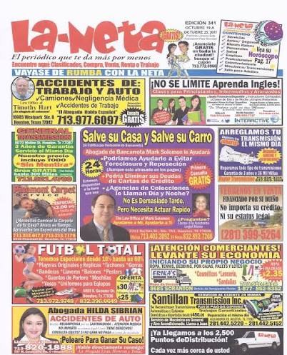 Portada de la edición impresa de La Neta Newspaper
